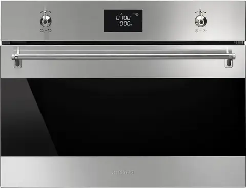 SMEG תנור בנוי משולב מיקרוגל 45 ס"מ נירוסטה מסדרת CLASSIC תוצרת SMEG דגם SO4301M1X